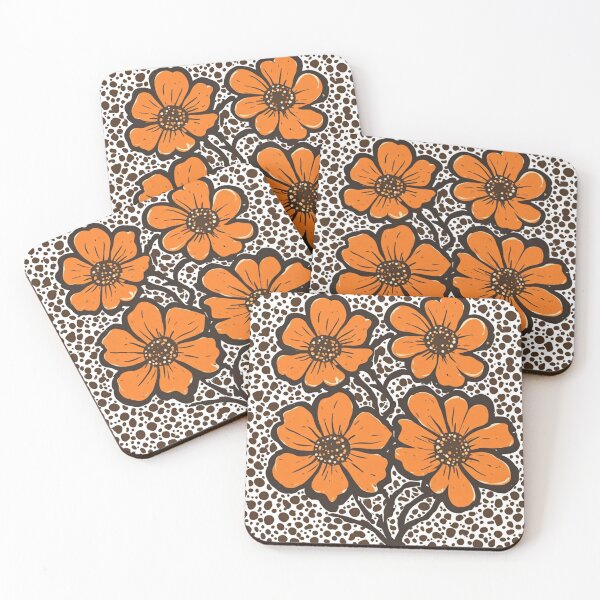 Item preview, Vintage Orange Blossom Linocut designed and sold by Shivamartwark.