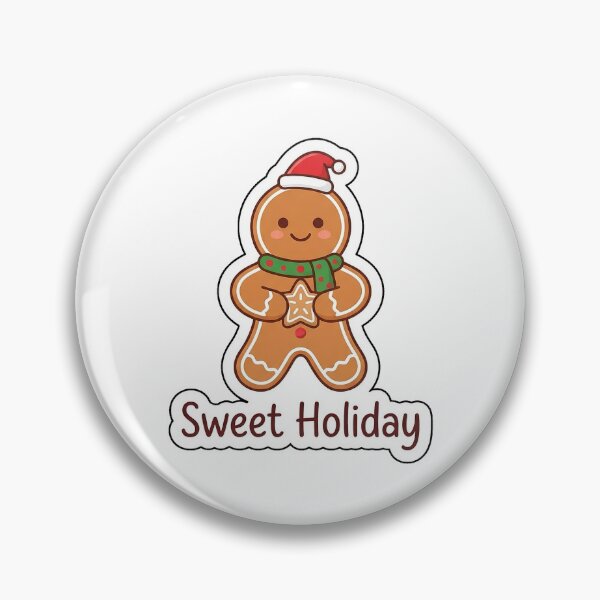 Item preview, Sweet Holiday Gingerbread Man - Cute Cookie Typography Sticker designed and sold by SimpleP.
