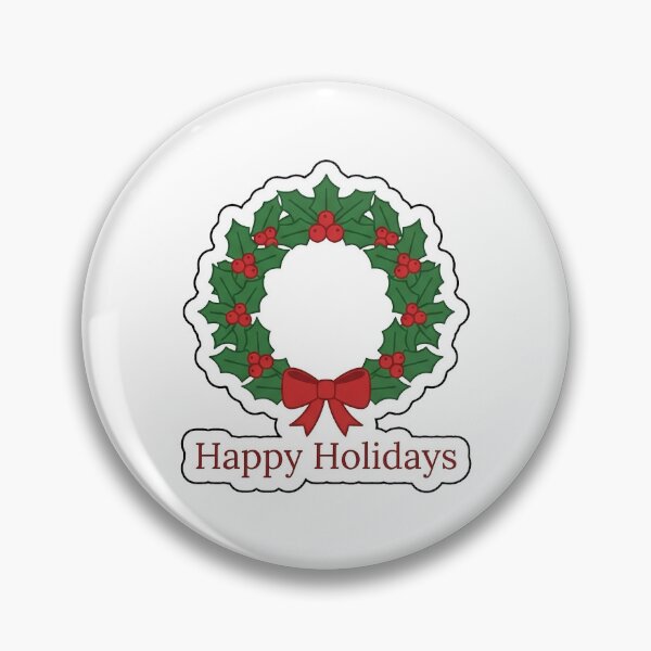 Item preview, Happy Holidays Holly Wreath - Cute Door Decor Typography Sticker designed and sold by SimpleP.