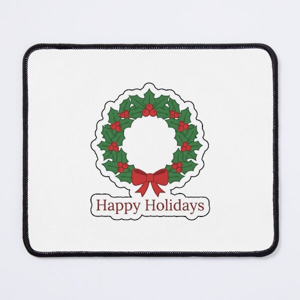 Item preview, Happy Holidays Holly Wreath - Cute Door Decor Typography Sticker designed and sold by SimpleP.