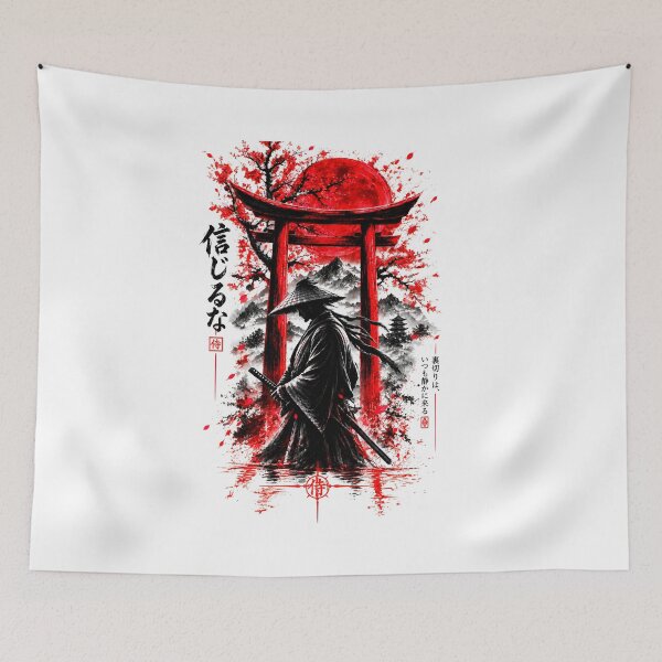 Item preview, Samurai Warrior – Japanese Dark Fantasy Red Moon designed and sold by RazaNocturne.