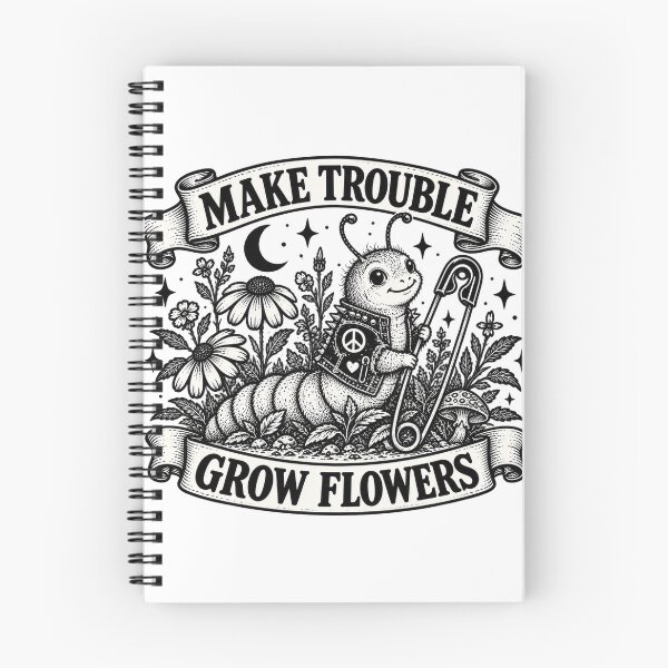 Item preview, Grow flowers, punk caterpillar  designed and sold by Whitneywanderer.