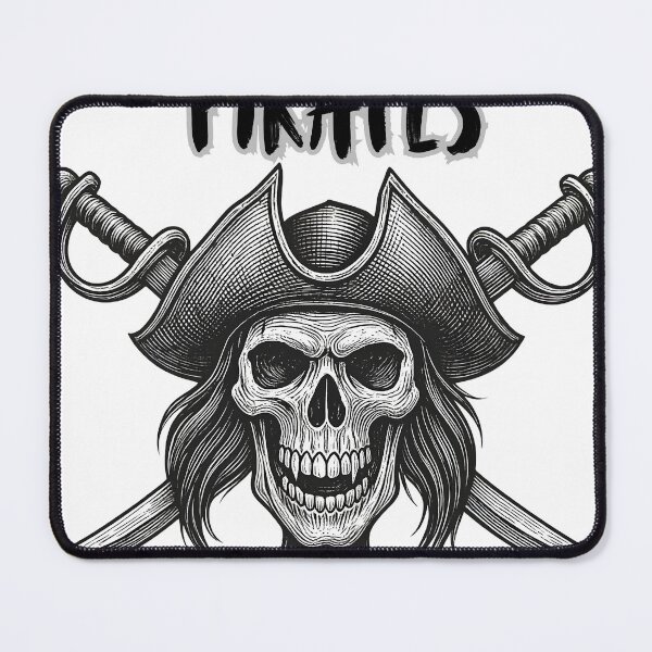Item preview, Vintage Pirate Skull with Crossed Swords -Retro Black and White Jolly Roger Engraving designed and sold by OLYUS.
