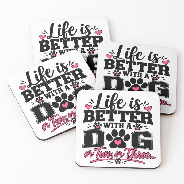 Item preview, Life Is Better With A Dog – Funny Dog Lover Pet Mom Dad Puppy Paw designed and sold by Rtcraftani.