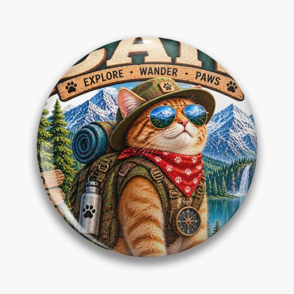 Item preview, Adventure Cat – Wild Trails & Mountain Explorer designed and sold by TeeVibeHaus.