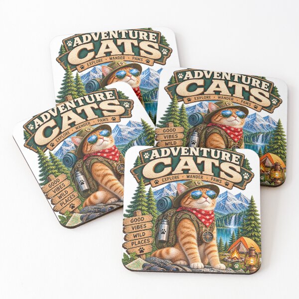 Item preview, Adventure Cat – Wild Trails & Mountain Explorer designed and sold by TeeVibeHaus.
