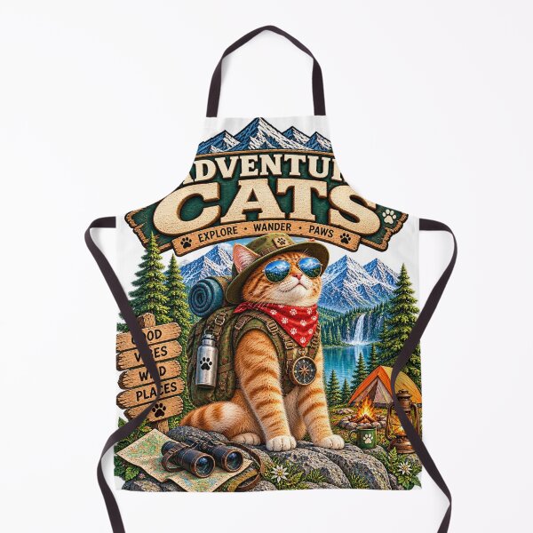 Item preview, Adventure Cat – Wild Trails & Mountain Explorer designed and sold by TeeVibeHaus.