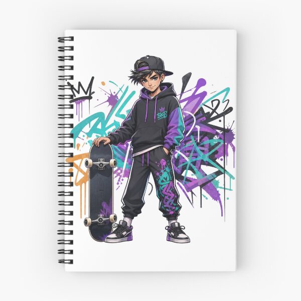 Item preview, Cool Skater Boy Graffiti Art | Neon Streetwear Skateboarding Anime Kid designed and sold by StyxIND.