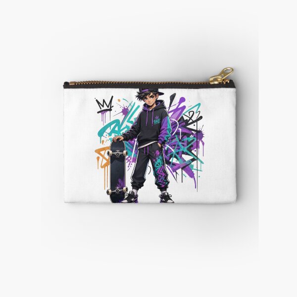 Item preview, Cool Skater Boy Graffiti Art | Neon Streetwear Skateboarding Anime Kid designed and sold by StyxIND.