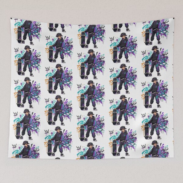 Item preview, Cool Skater Boy Graffiti Art | Neon Streetwear Skateboarding Anime Kid designed and sold by StyxIND.