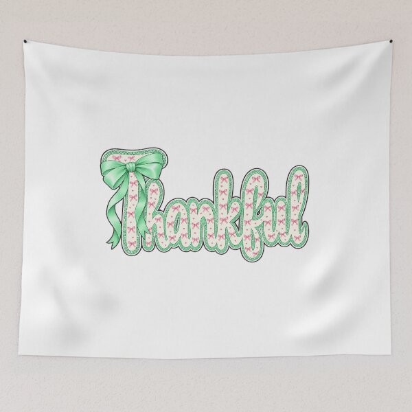 Item preview, Thankful Coquette Mint Green Bow Pink Bows Pattern Graphic designed and sold by Derekquie.