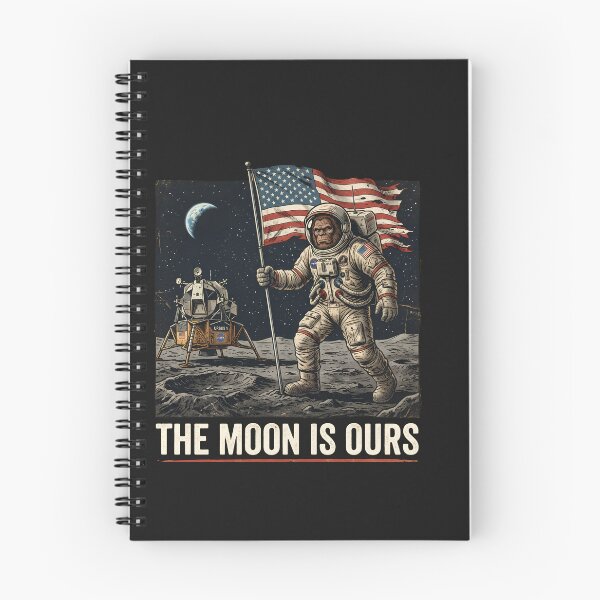 Item preview, Bigfoot Astronaut American Flag Space Explorer The Moon Is Ours Sasquatch Lunar  designed and sold by w66aboo.
