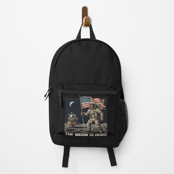Item preview, Bigfoot Astronaut American Flag Space Explorer The Moon Is Ours Sasquatch Lunar designed and sold by w66aboo.
