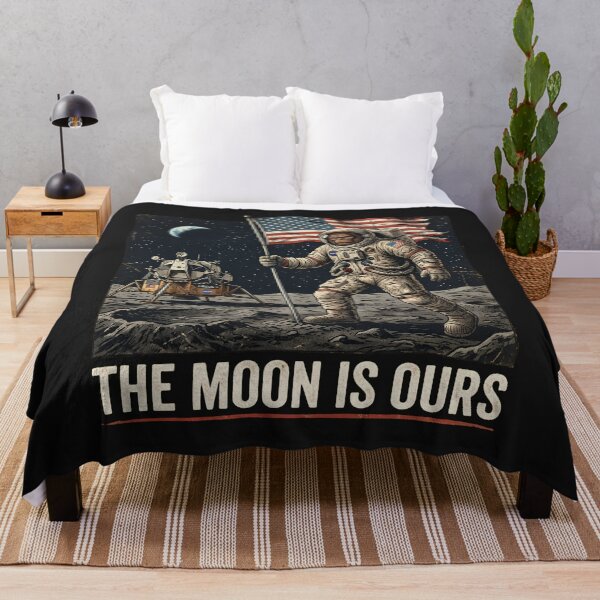 Item preview, Bigfoot Astronaut American Flag Space Explorer The Moon Is Ours Sasquatch Lunar designed and sold by w66aboo.