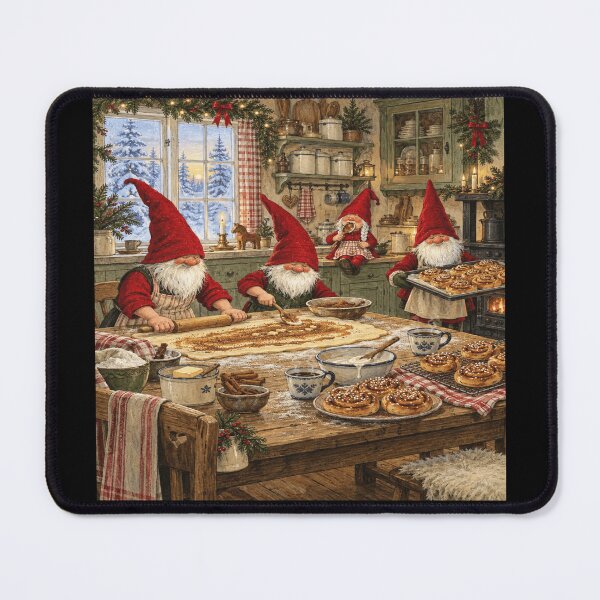 Item preview, Scandinavian Christmas Gnome Baking Fans designed and sold by POD DYNASTY | Original Print On Demand T-Shirt Graphics.