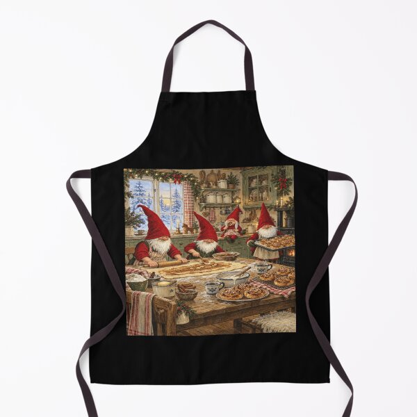Item preview, Scandinavian Christmas Gnome Baking Fans designed and sold by POD DYNASTY | Original Print On Demand T-Shirt Graphics.