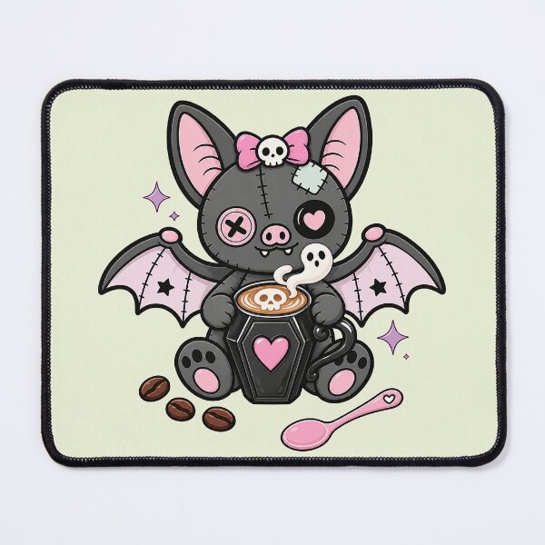 Item preview, Spooky Stitched Bat With Coffin Coffee designed and sold by winniwinston.