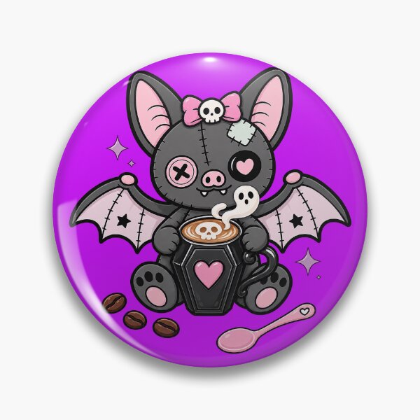 Item preview, Spooky Stitched Bat With Coffin Coffee designed and sold by winniwinston.
