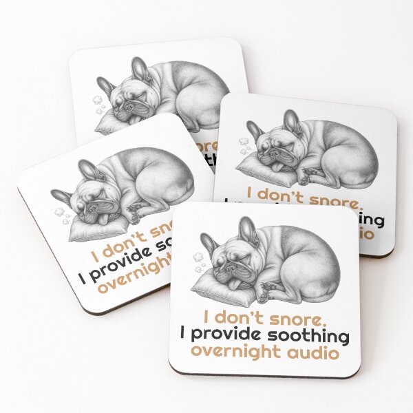 Item preview, Funny French Bulldog Snoring Sleeping Quote designed and sold by bluesquidink.