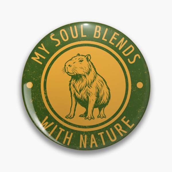 Item preview, Vintage Capybara Nature Badge Retro designed and sold by benyrhmt.