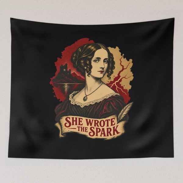 Item preview, Mary Shelley: She Wrote the Frankenstein Spark designed and sold by Fenay Designs.