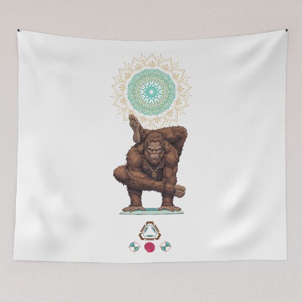Item preview, Zen Sasquatch: Bigfoot Doing Advanced Yoga (Eka Pada Sirsasana) designed and sold by Whimsy Trail Co.