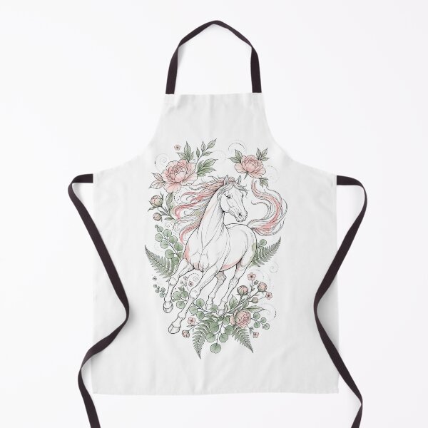 Item preview, Majestic White Horse Floral Fantasy Equestrian Art Design designed and sold by Vibe-Vary.