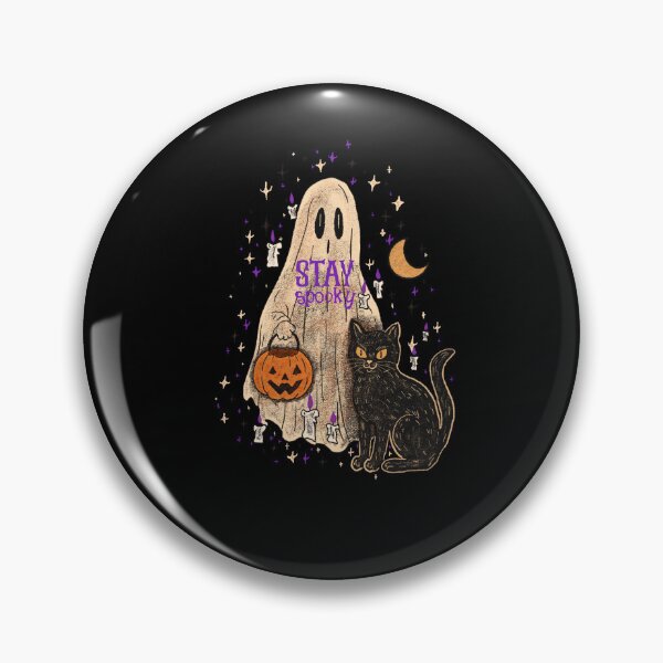 Item preview, Stay Spooky – Vintage Black Cat Halloween Ghost designed and sold by Katemadeartt.