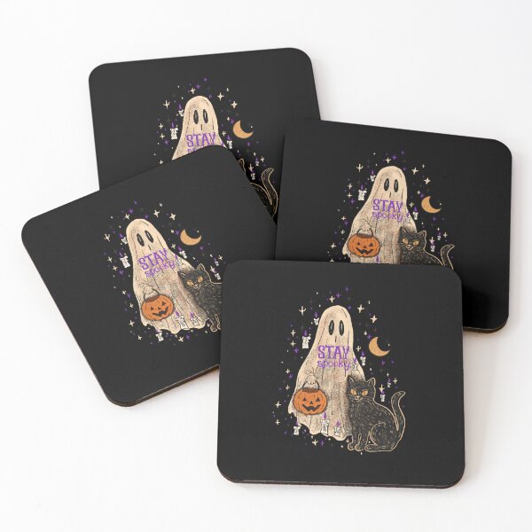 Item preview, Stay Spooky – Vintage Black Cat Halloween Ghost designed and sold by Katemadeartt.