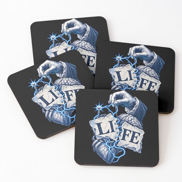 Item preview, Frankenstein Life Stitched with Electric Blue designed and sold by Fenay Designs.