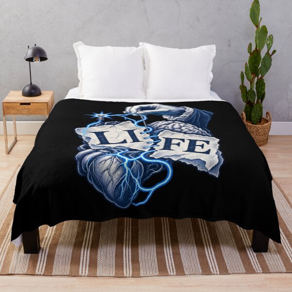 Item preview, Frankenstein Life Stitched with Electric Blue designed and sold by Fenay Designs.