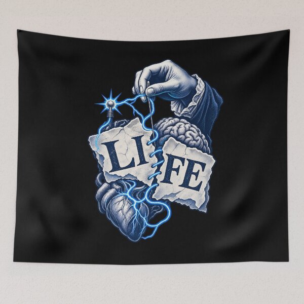Item preview, Frankenstein Life Stitched with Electric Blue designed and sold by Fenay Designs.