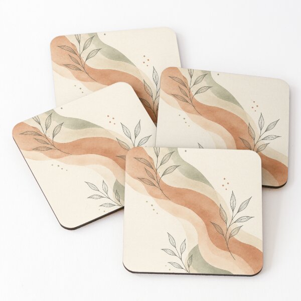 Item preview, Wavy Sage and Terracotta Flow | Botanical Line Sketch Overlay designed and sold by Zaramodo.