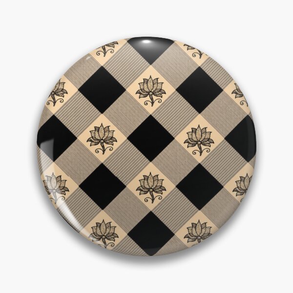 Item preview, Block-Print Floral & Checkerboard Pattern  designed and sold by Sakshiartwork.