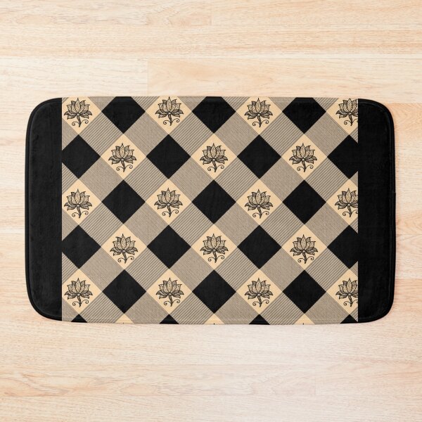 Item preview, Block-Print Floral & Checkerboard Pattern  designed and sold by Sakshiartwork.