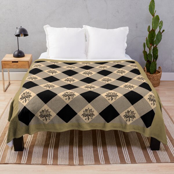 Item preview, Block-Print Floral & Checkerboard Pattern designed and sold by Sakshiartwork.