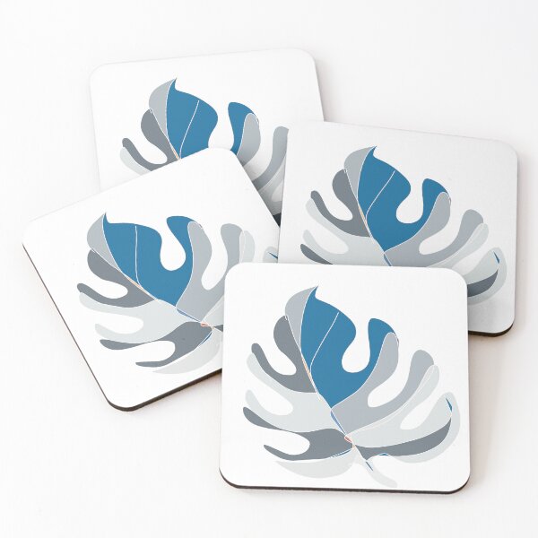 Item preview, Blue & Grey Monstera Leaf - Abstract Tropical Leaf Art designed and sold by iampaulmorris.