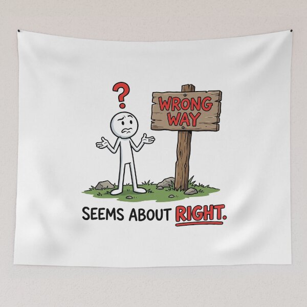 Item preview, Wrong Way Seems About Right Sarcastic Humor Unconventional Personality  designed and sold by w66aboo.