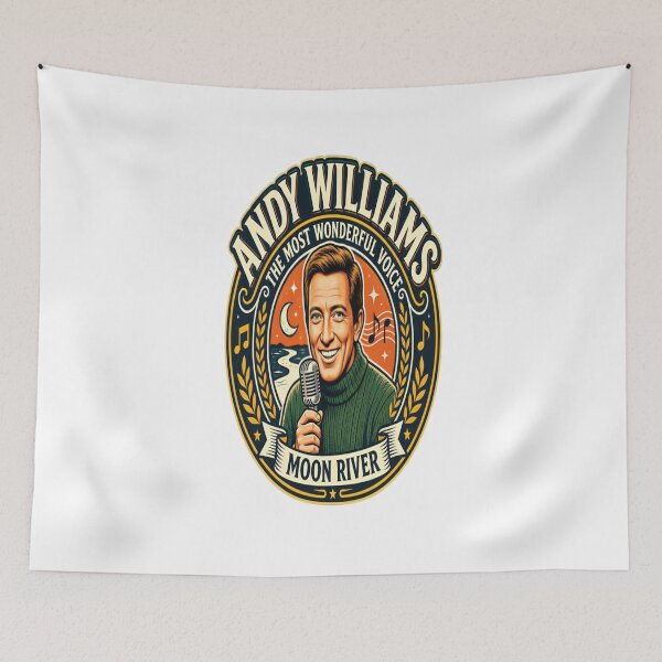 Item preview, Andy Williams Moon River Vintage Singer Retro Music Design designed and sold by CatLovers Studio.