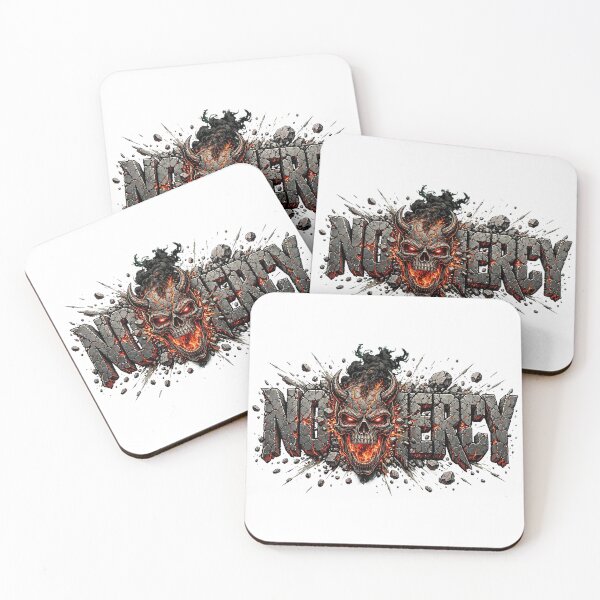 Item preview, NO MERCY - Demonic Skull Cracked Stone 3D Lava Heavy Metal Graphic designed and sold by VYBE DARK Studio.
