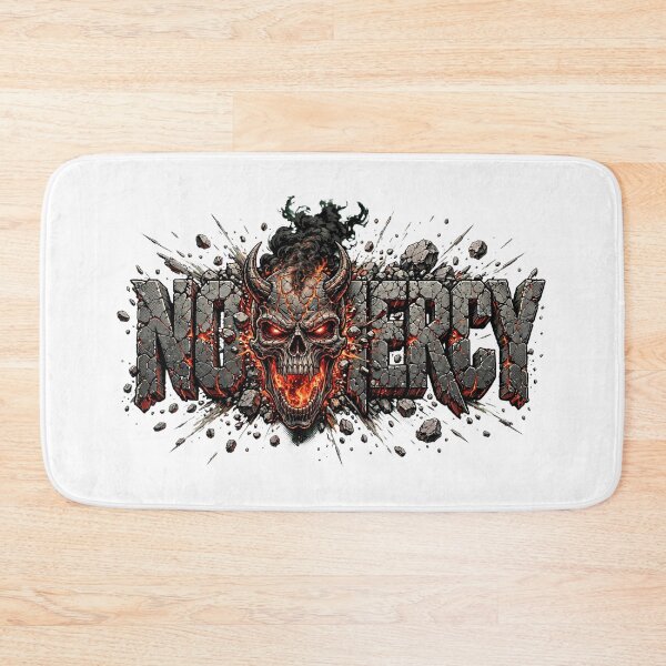 Item preview, NO MERCY - Demonic Skull Cracked Stone 3D Lava Heavy Metal Graphic designed and sold by VYBE DARK Studio.