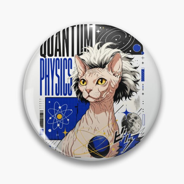 Item preview, Quantum Physics Sphynx Cat Graphic Poster T-Shirt | Funny Science Professor Hairless Cat Einstein STEM Gift Blue Art designed and sold by illeN-Art-World.