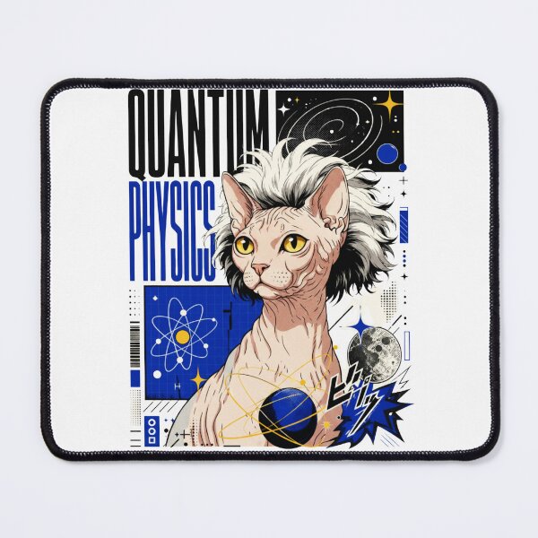 Item preview, Quantum Physics Sphynx Cat Graphic Poster T-Shirt | Funny Science Professor Hairless Cat Einstein STEM Gift Blue Art designed and sold by illeN-Art-World.