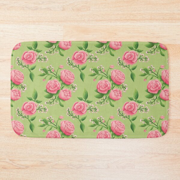 Item preview, Pink Roses on Pastel Green designed and sold by Mel-Mas-Stoband.