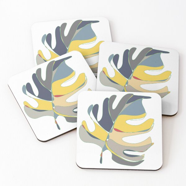 Item preview, Grey & Yellow Mini Monstera Leaf - Abstract Tropical Leaf Art designed and sold by iampaulmorris.