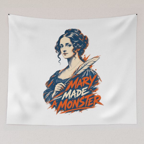 Item preview, Mary Shelley Made a Monster in Bold Orange designed and sold by Fenay Designs.