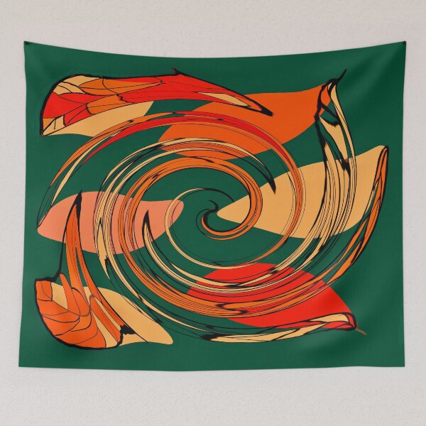 Item preview, Abstract Orange and Green Swirl designed and sold by Elaine M Hayward .