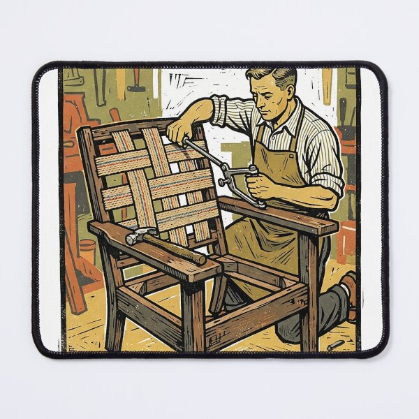 Item preview, Vintage Upholsterer Webbing Woodcut designed and sold by eduardoroa22.