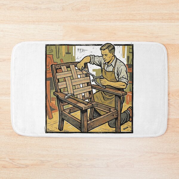 Item preview, Vintage Upholsterer Webbing Woodcut designed and sold by eduardoroa22.