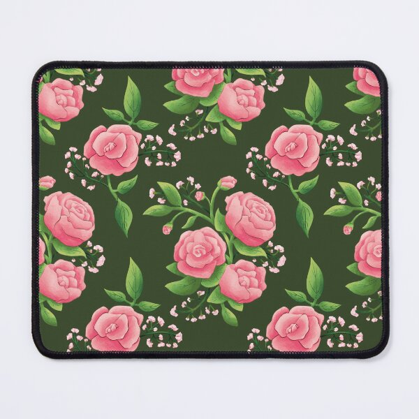 Item preview, Pink Roses on Dark Green designed and sold by Mel-Mas-Stoband.